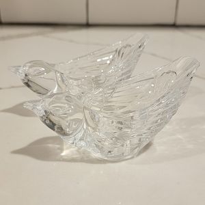 Set of 2 Cristal d'Arques 24% Lead BIRDS Candle Holder 🇫🇷 France Crystal Glass